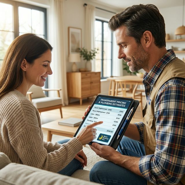 Plumber providing an estimate