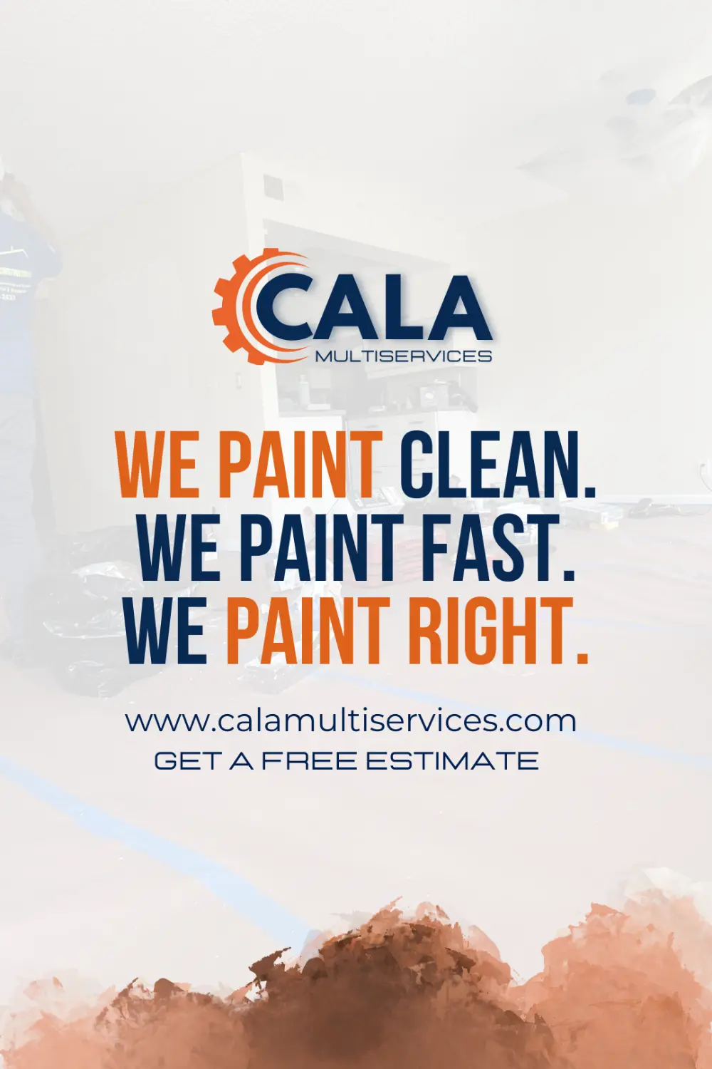 Team preparing walls for painting